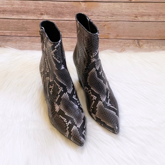 All Saints Aster Snake Embossed Booties - Picture 3 of 12